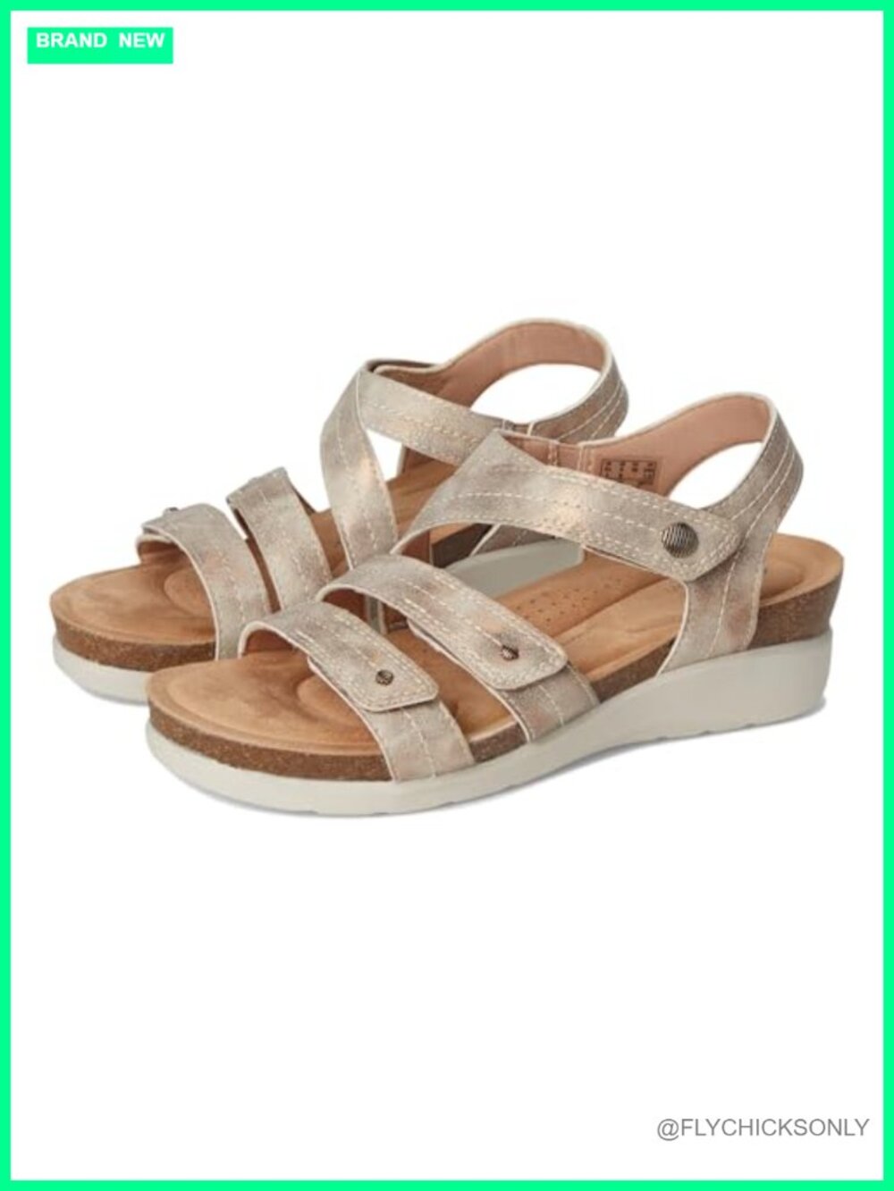 Clarks Calenne Clara Women's Platform Wedge Sandal Ankle Strap Hook & Loop